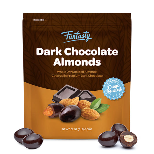 Funtasty Dark Chocolate Almonds, 2 Pound Bag
