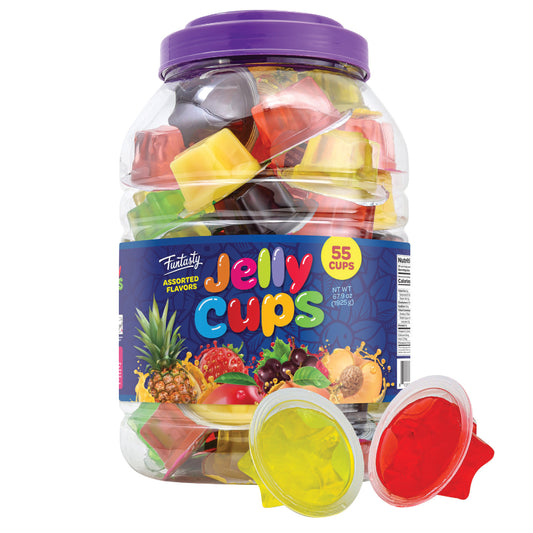 Funtasty Fruit Jelly Cups with Coconut Chunks 55 Count Jar